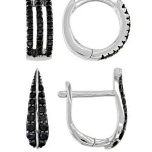 2 pair Black Spinel Earrings